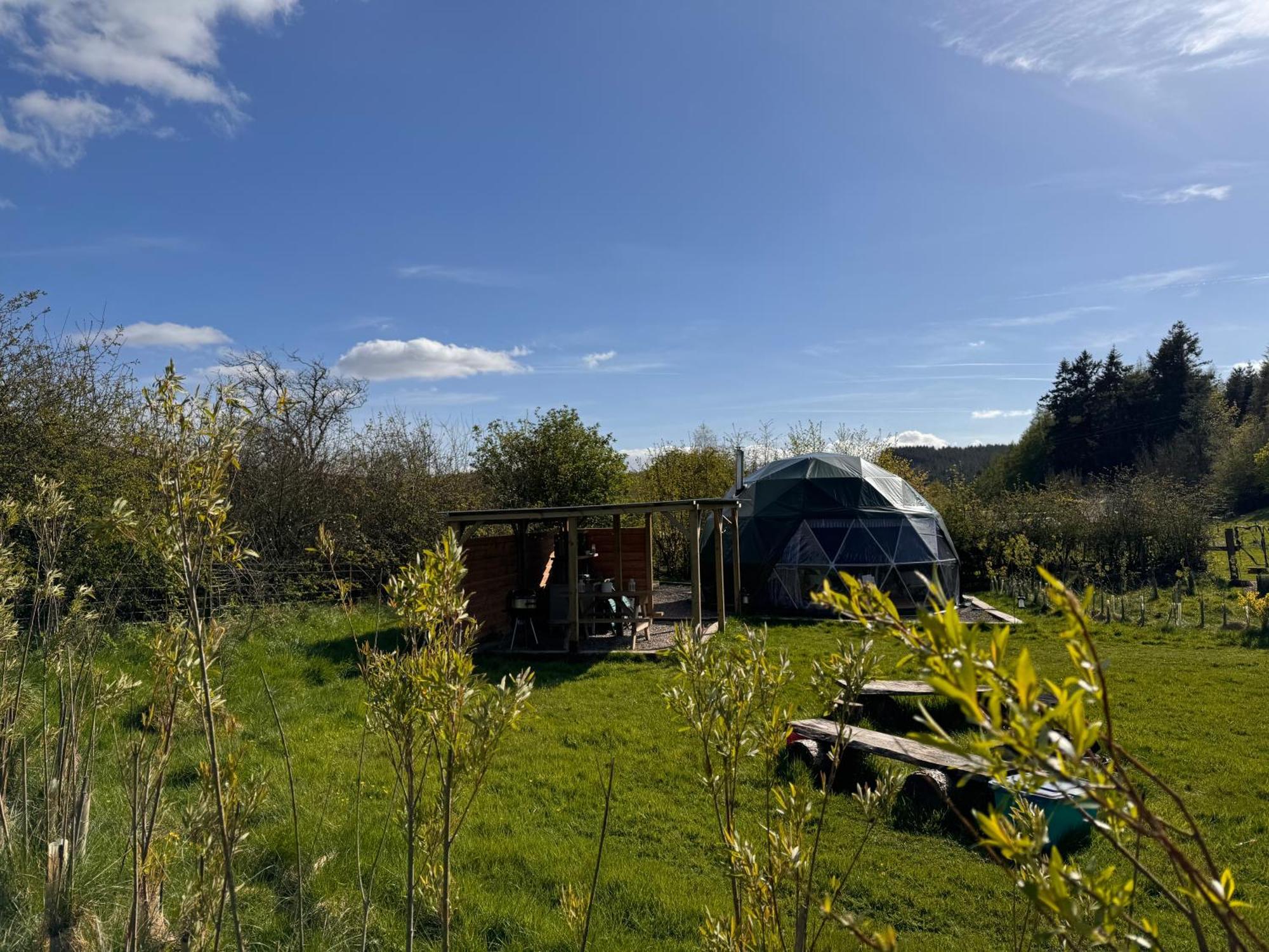 Luxury tent Geodesic Dome Glamping Llanidloes