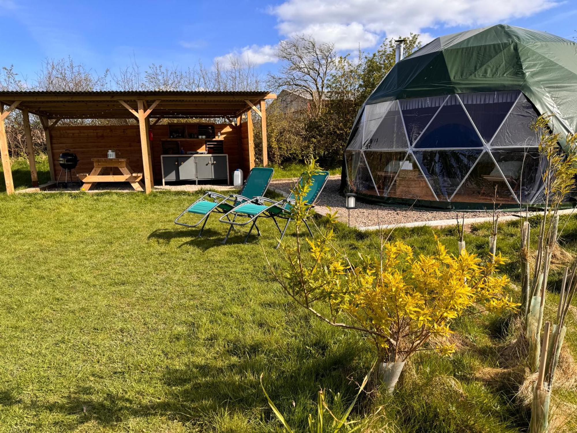 Luxury tent Geodesic Dome Glamping Llanidloes